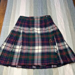 Garland Tartan Pleated Circle Skirt in Plaid - Small